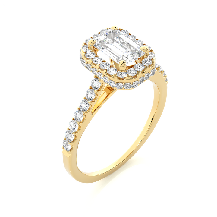Radiant 14K Yellow Gold Diamond Ring with 1.44ct Natural Diamond.