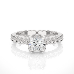 14K white gold ring with 0.98ct natural diamond