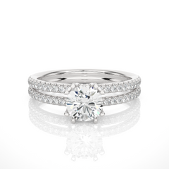 14K white gold ring with 1.32ct natural diamond