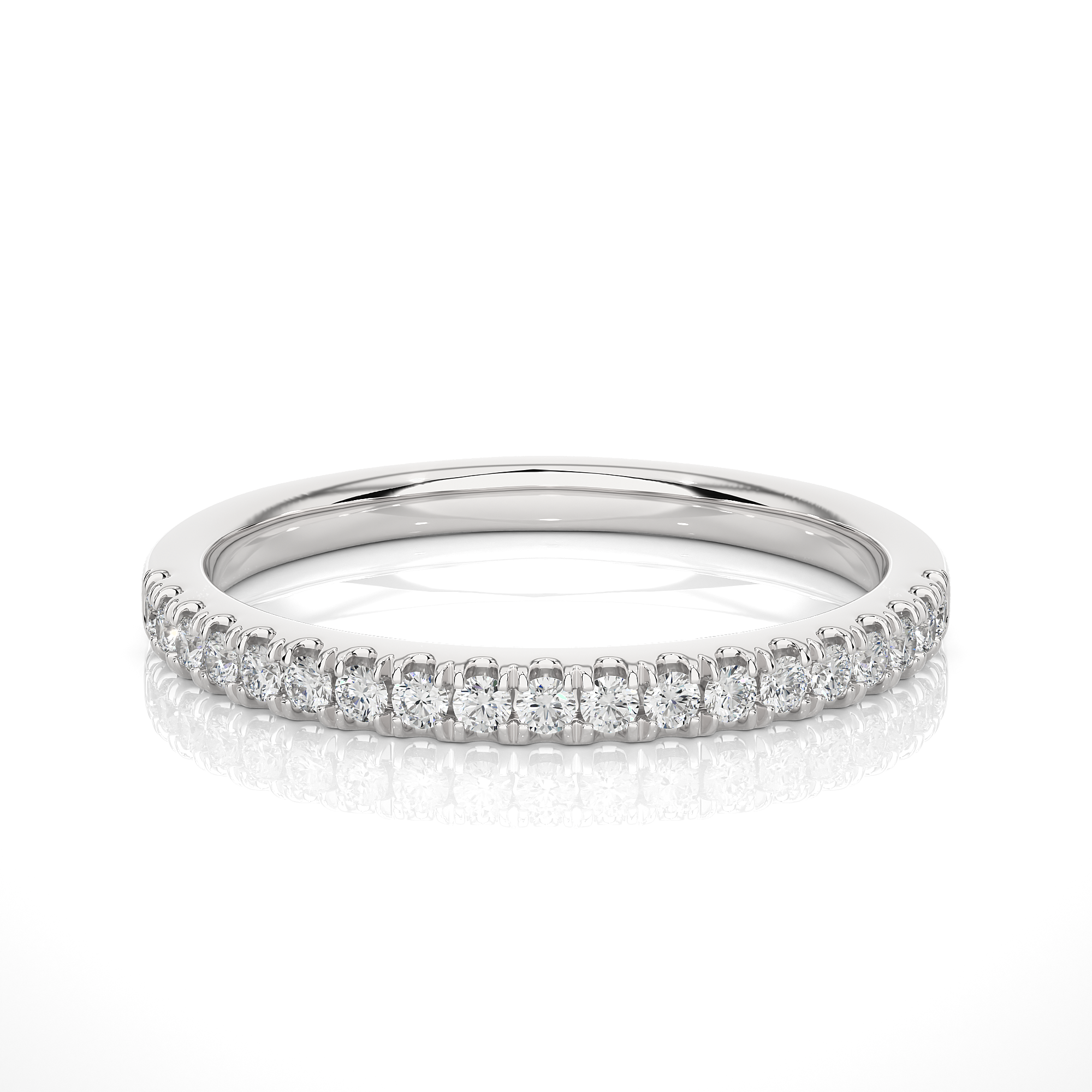 Sleek 14K White Gold Diamond Ring with 0.2ct Natural Diamond.