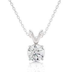14K White Gold 0.59 ct Natural Diamond Pendant