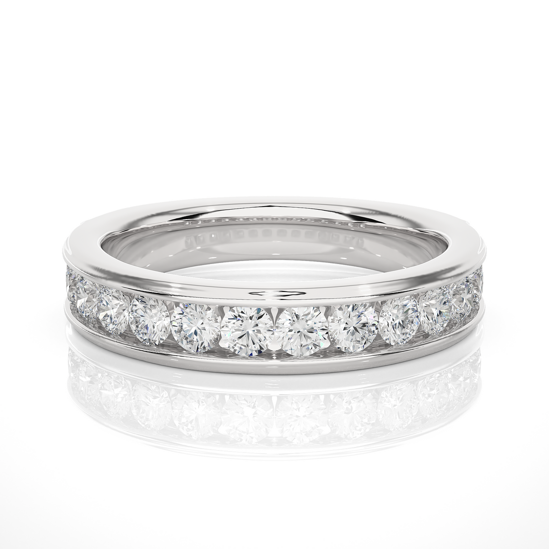 14K White Gold 0.92 ct Natural Diamond Ring.