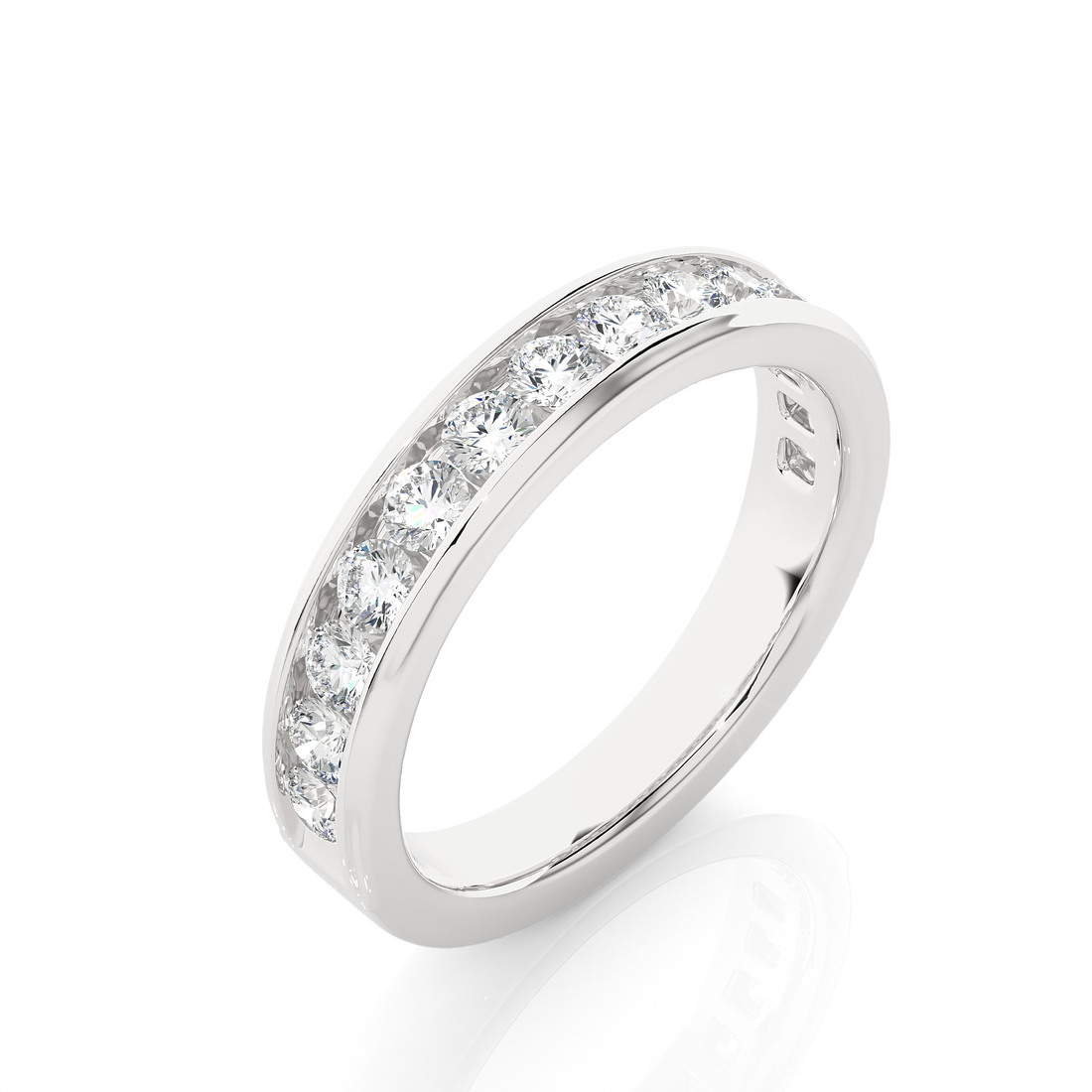 14K White Gold 0.92 ct Natural Diamond Ring.