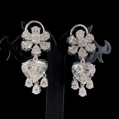18K Gold and 23.88ct Lab-Grown Diamond Cluster Earrings