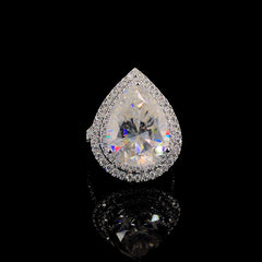 9.44ct Lab-Grown Diamond Pear Shape Ring In 14K White Gold