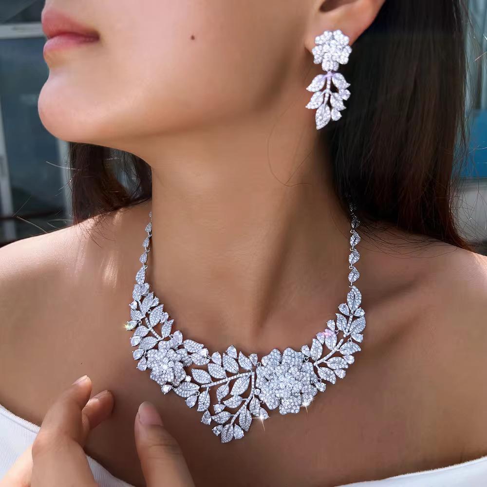 35ct Lab Grown Diamond Necklace Set in 14k White Gold