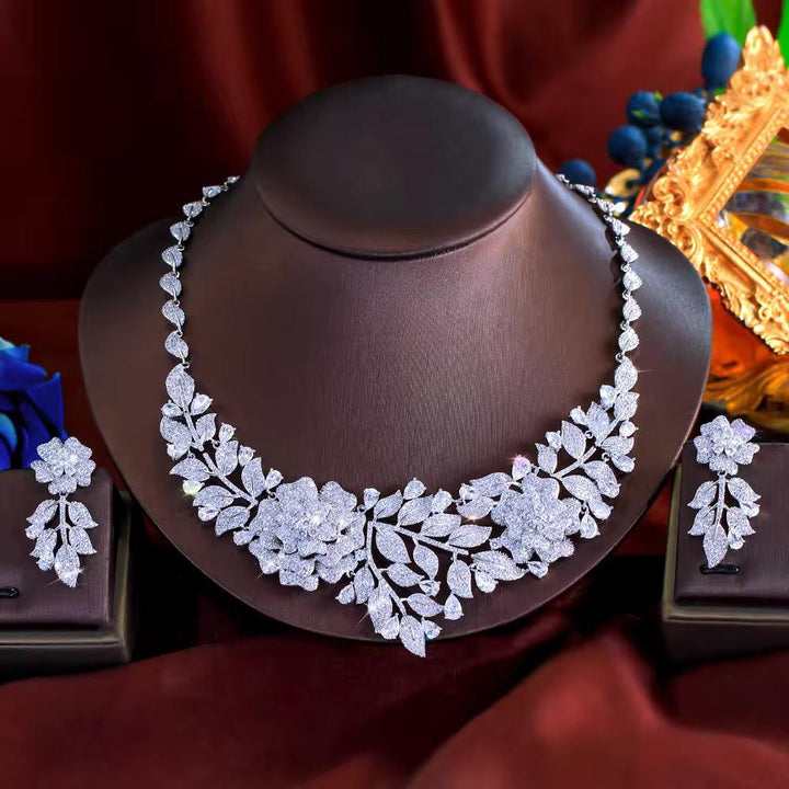 35ct Lab Grown Diamond Necklace Set in 14k White Gold