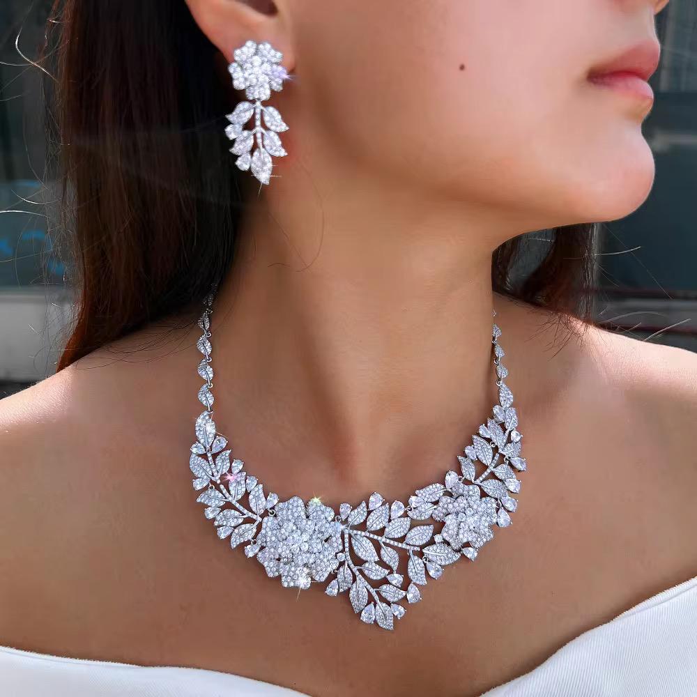 35ct Lab Grown Diamond Necklace Set in 14k White Gold