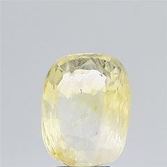 4.57 Carat (5.03 Ratti) Natural Ceylonese Yellow Sapphire - IGI/GTL Certified Cushion Shaped Gemstone