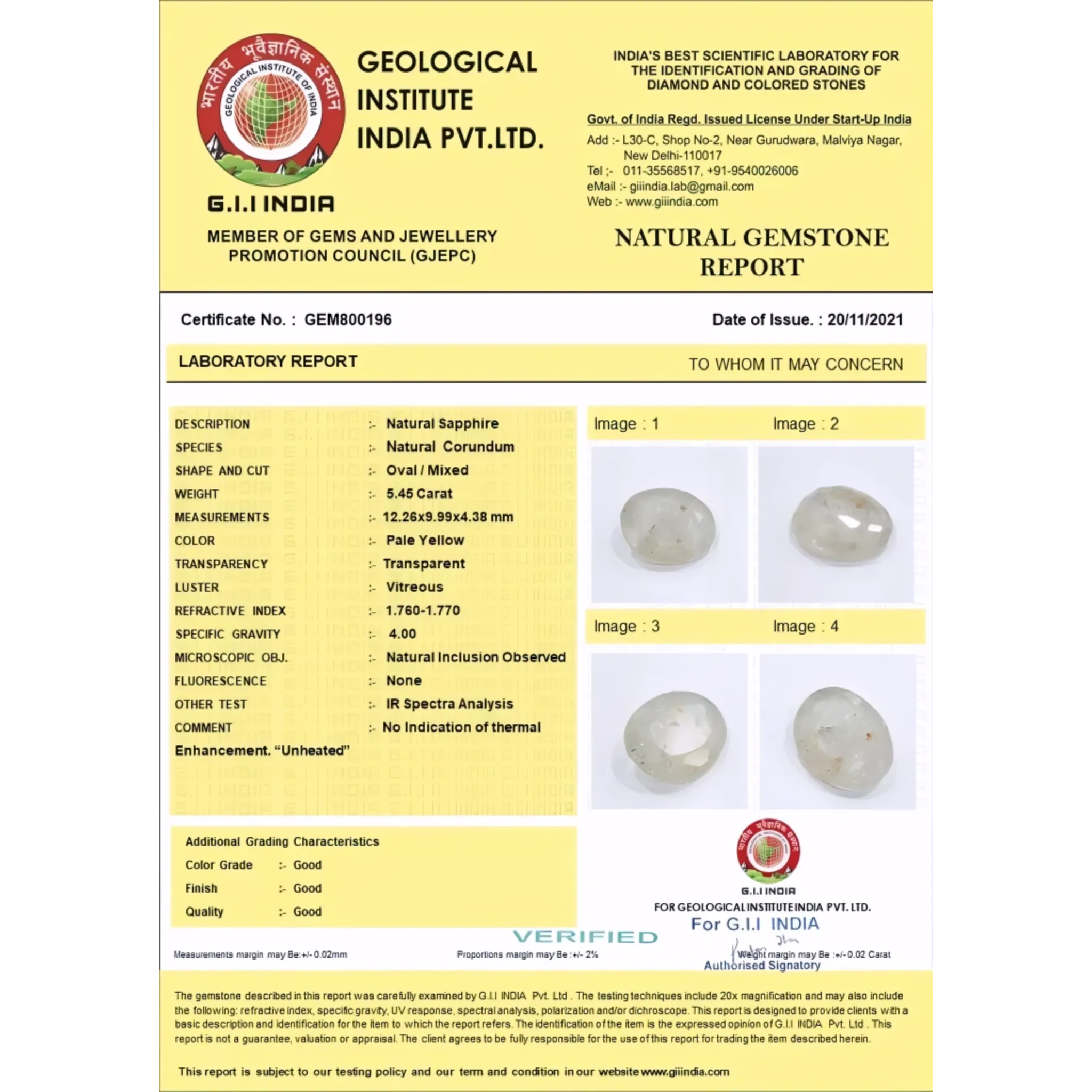 Genuine Ceylon Pukhraj – Certified Yellow Sapphire for Astrology 5.45ct