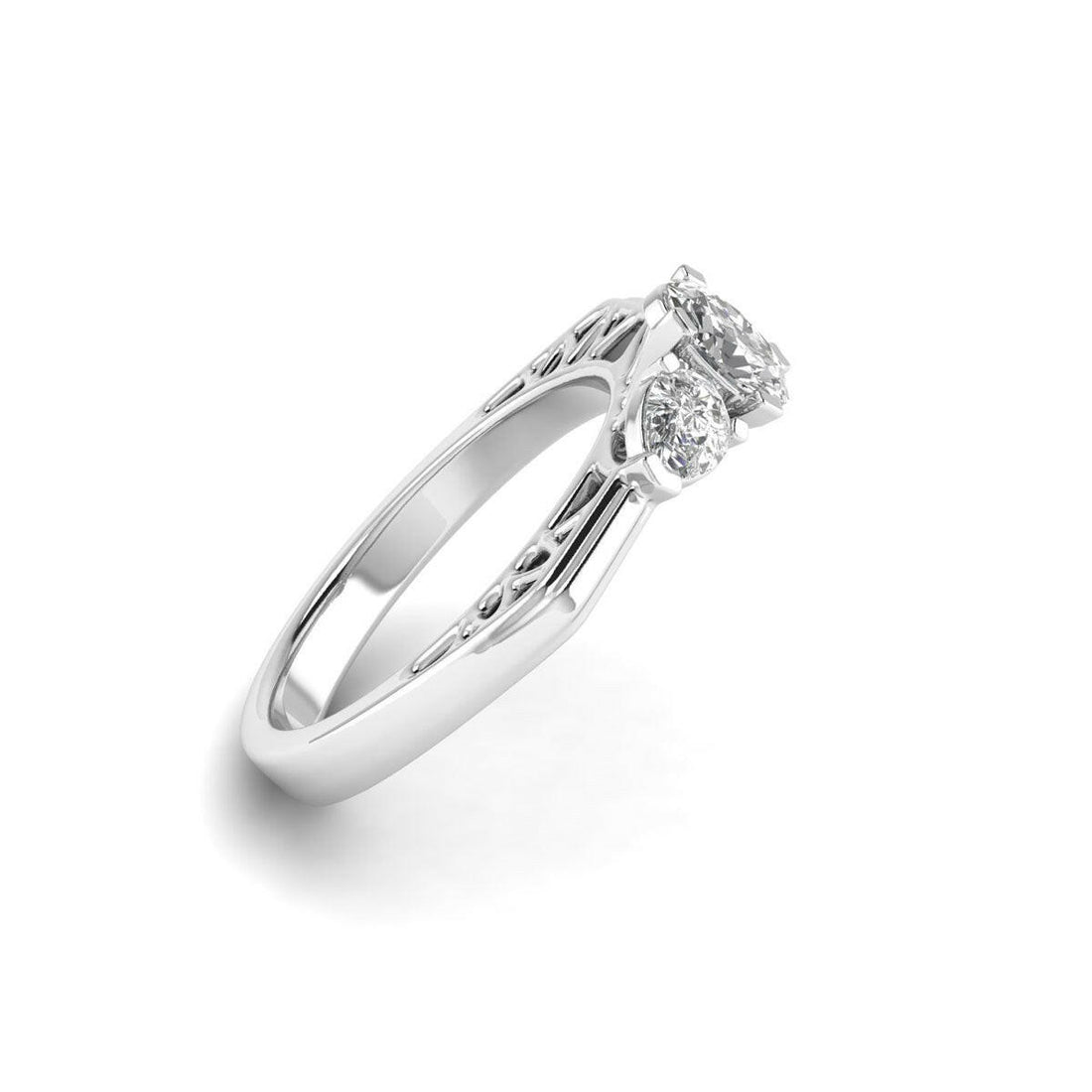 A Match Made in Heaven White Gold Ring with 0.80ct Oval & Pear Diamonds.