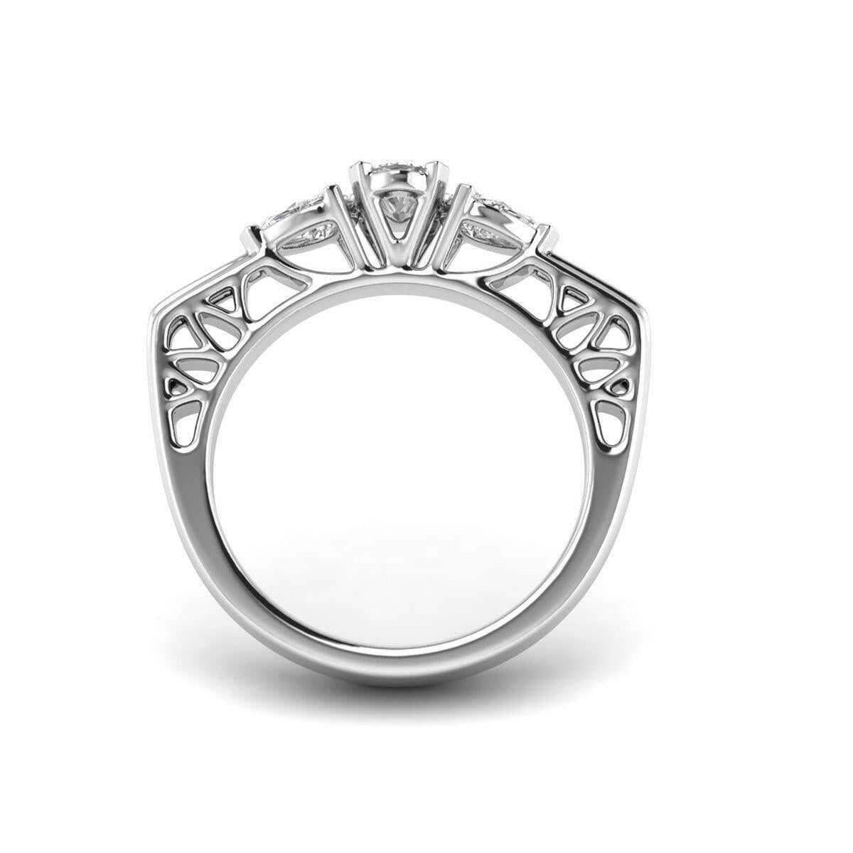 A Match Made in Heaven White Gold Ring with 0.80ct Oval & Pear Diamonds.