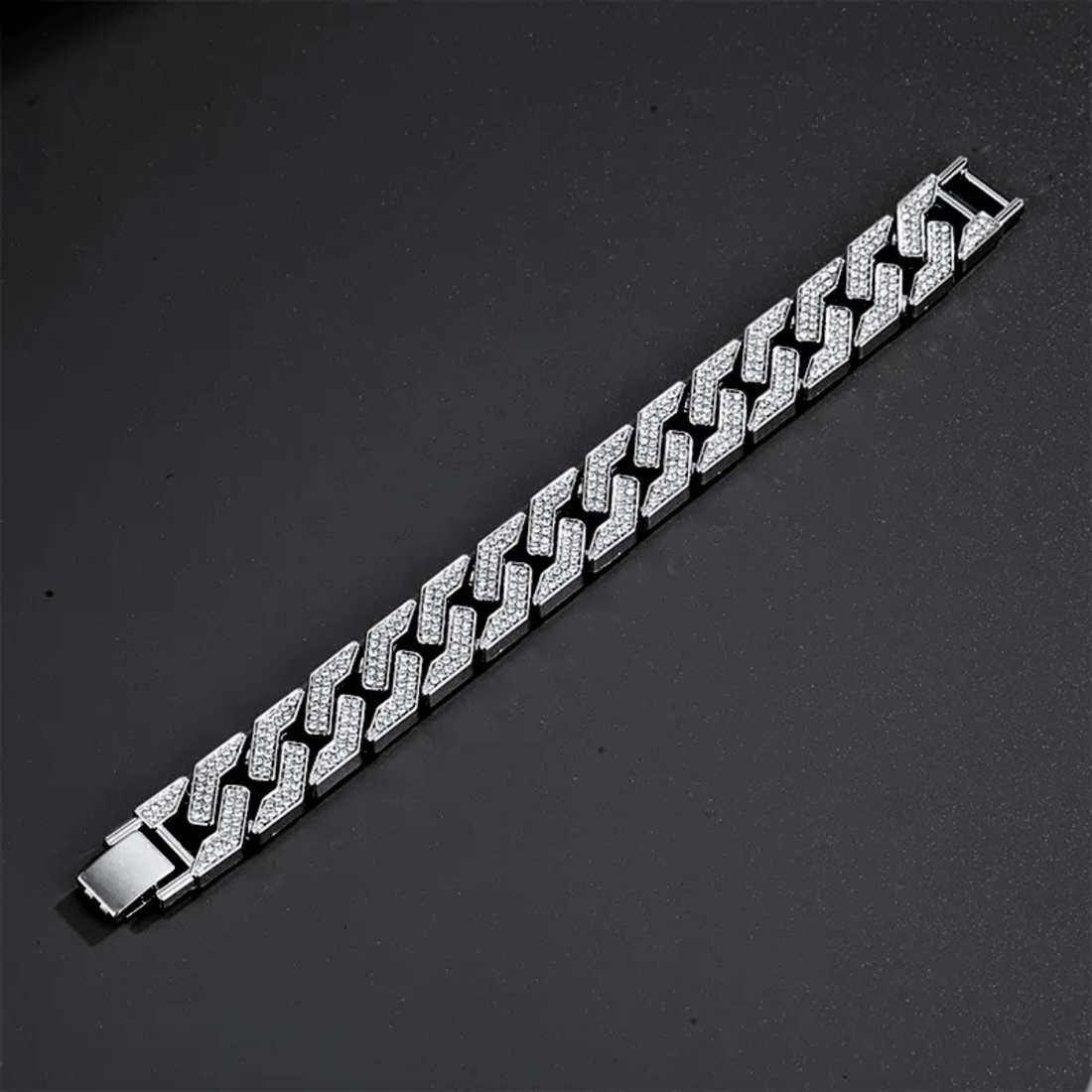 A Radiant Brilliance: 14K Gold 5ct Lab-Grown Diamond Cuban Bracelet.