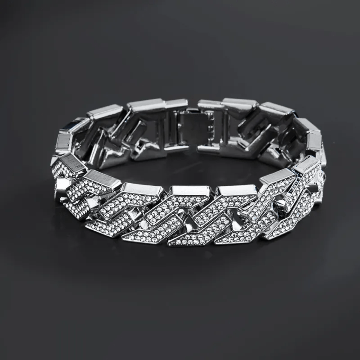 A Radiant Brilliance: 14K Gold 5ct Lab-Grown Diamond Cuban Bracelet.