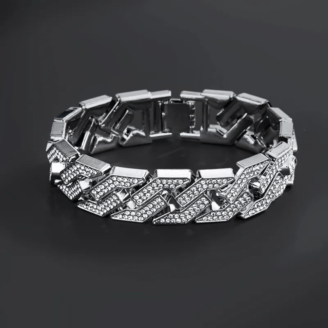 A Radiant Brilliance: 14K Gold 5ct Lab-Grown Diamond Cuban Bracelet.