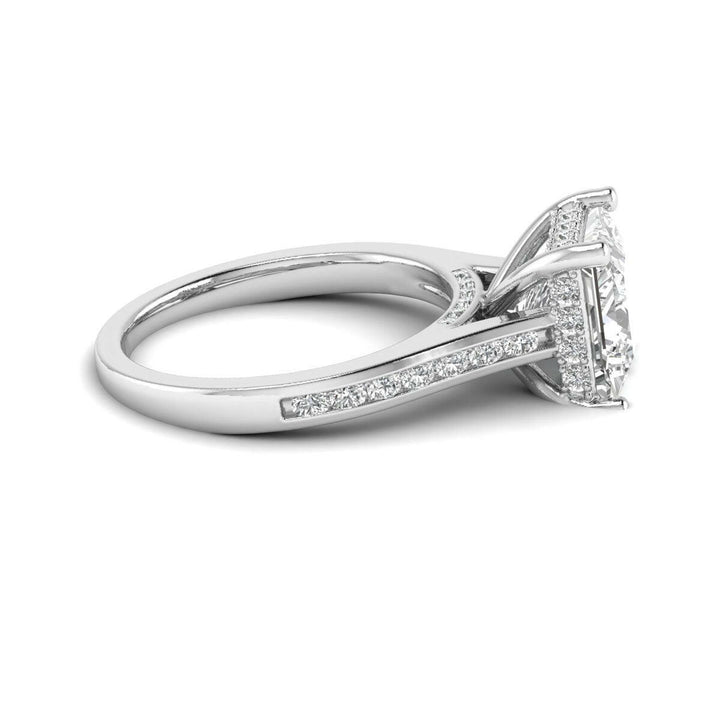 A Royal Statement 14k White Gold 2.50ct Princess Cut Diamond Ring.