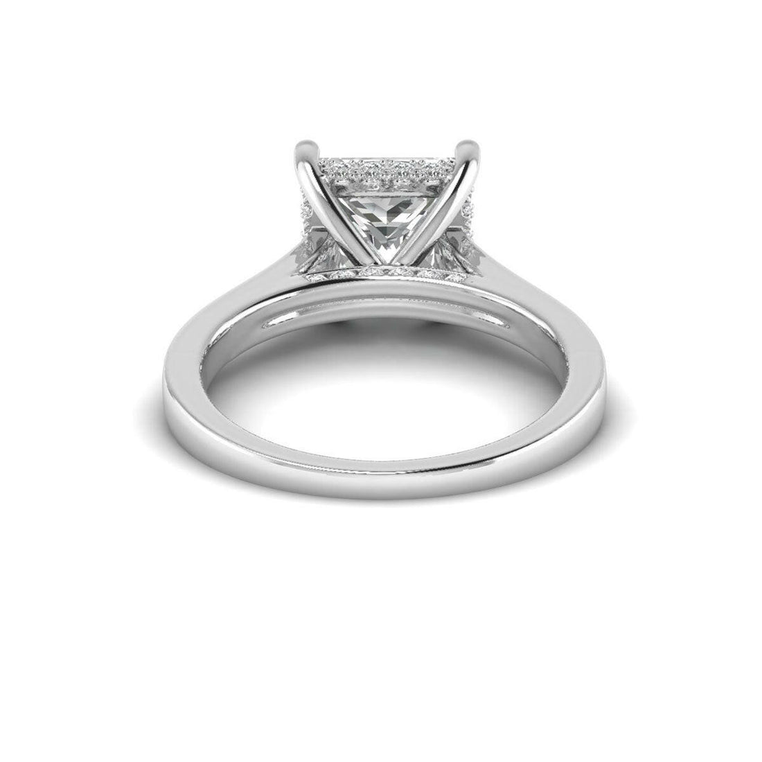 A Royal Statement 14k White Gold 2.50ct Princess Cut Diamond Ring.
