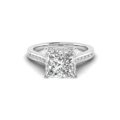A Royal Statement 14k White Gold 2.50ct Princess Cut Diamond Ring