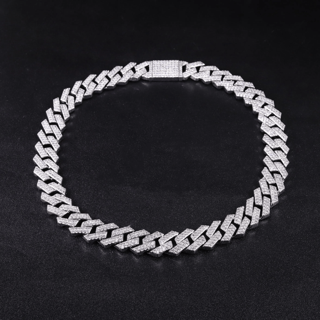 Captivating Brilliance: 14K Gold 6ct Lab-Grown Diamond Cuban Bracelet.