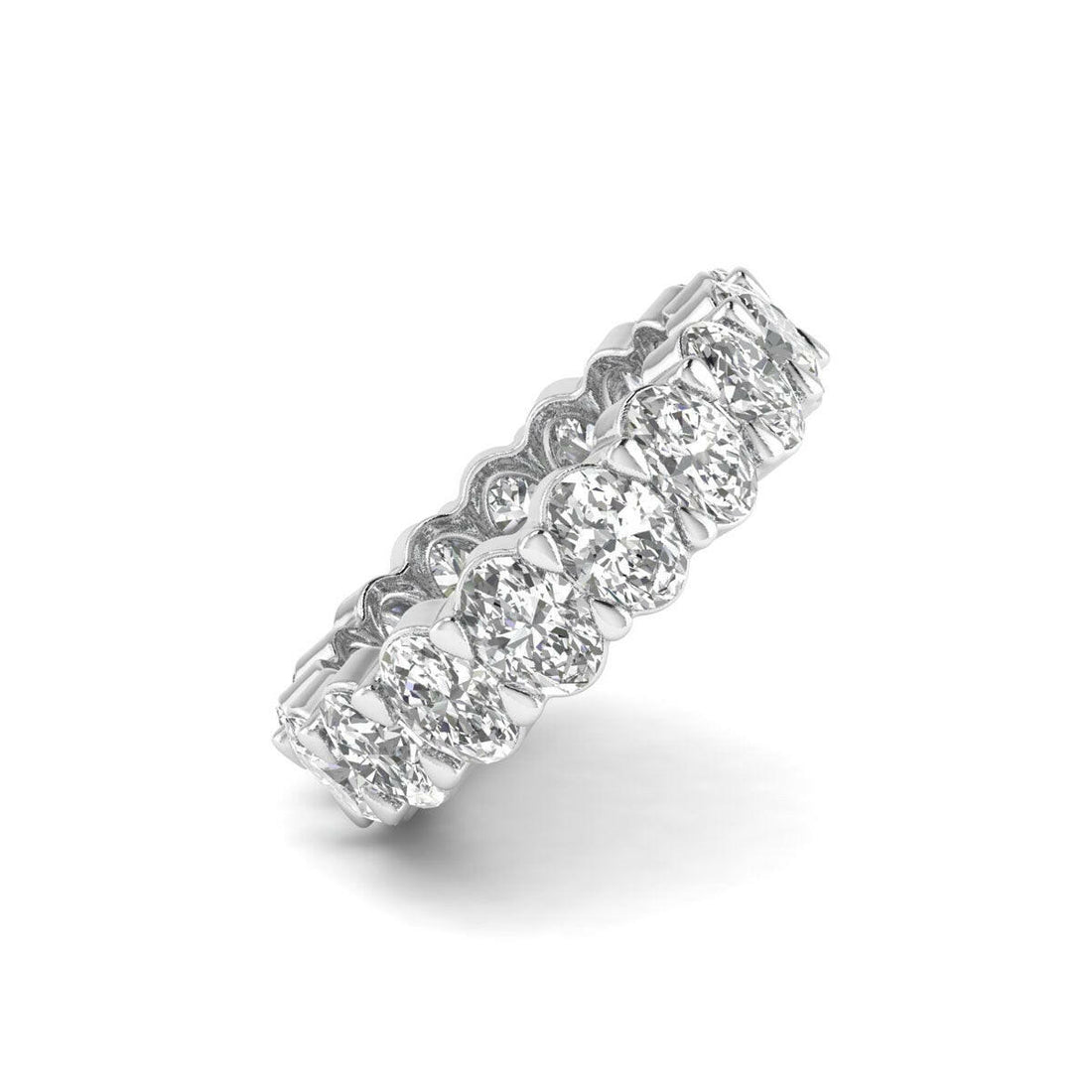 Captivating Circles 3.40ct Oval Shape Eternity Diamond Band in 14k White Gold.