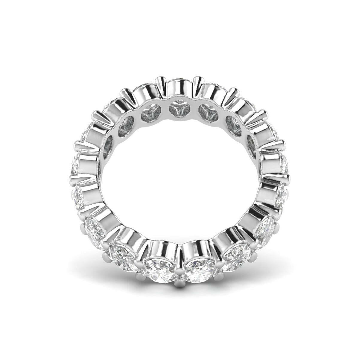Captivating Circles 3.40ct Oval Shape Eternity Diamond Band in 14k White Gold.