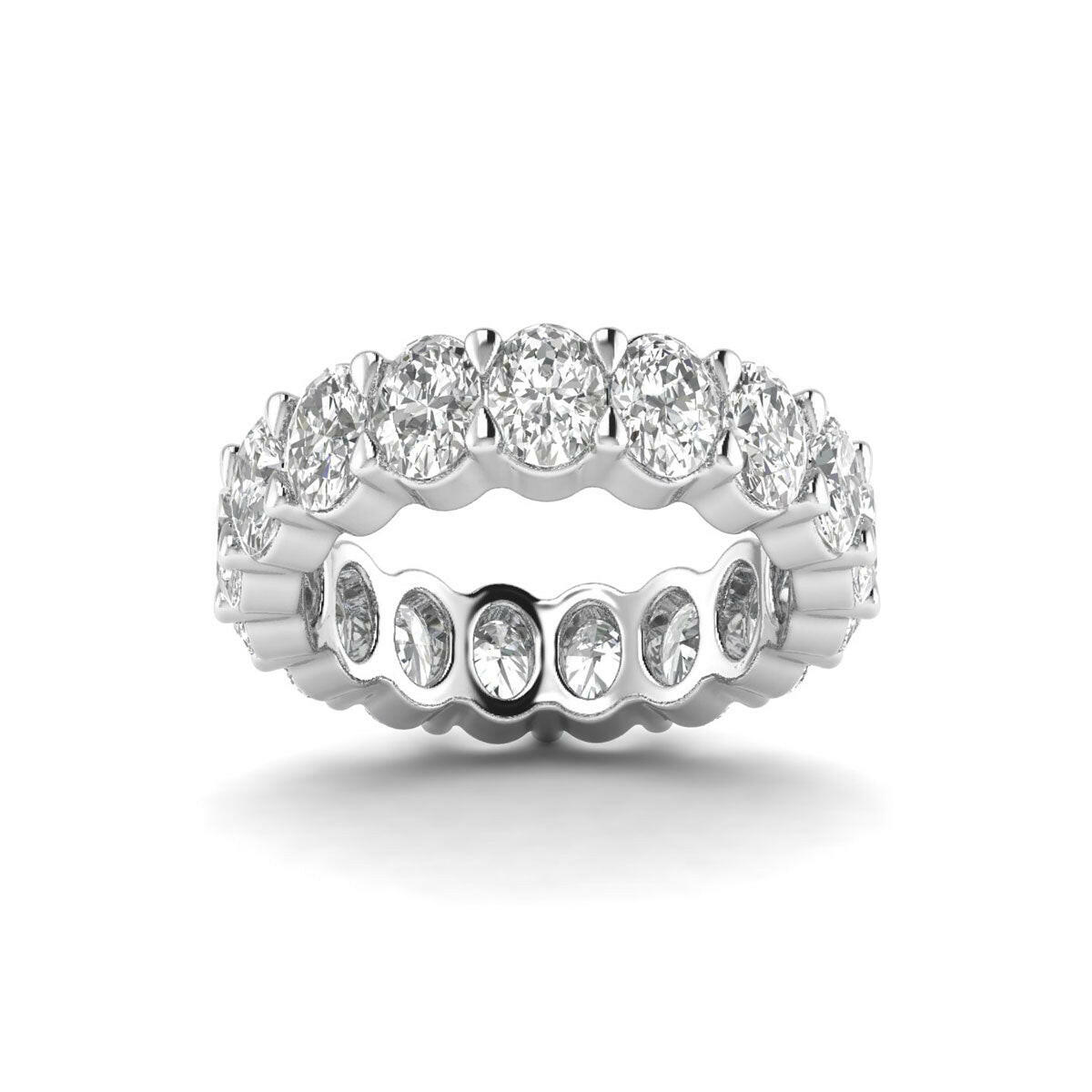 Captivating Circles 3.40ct Oval Shape Eternity Diamond Band in 14k White Gold.