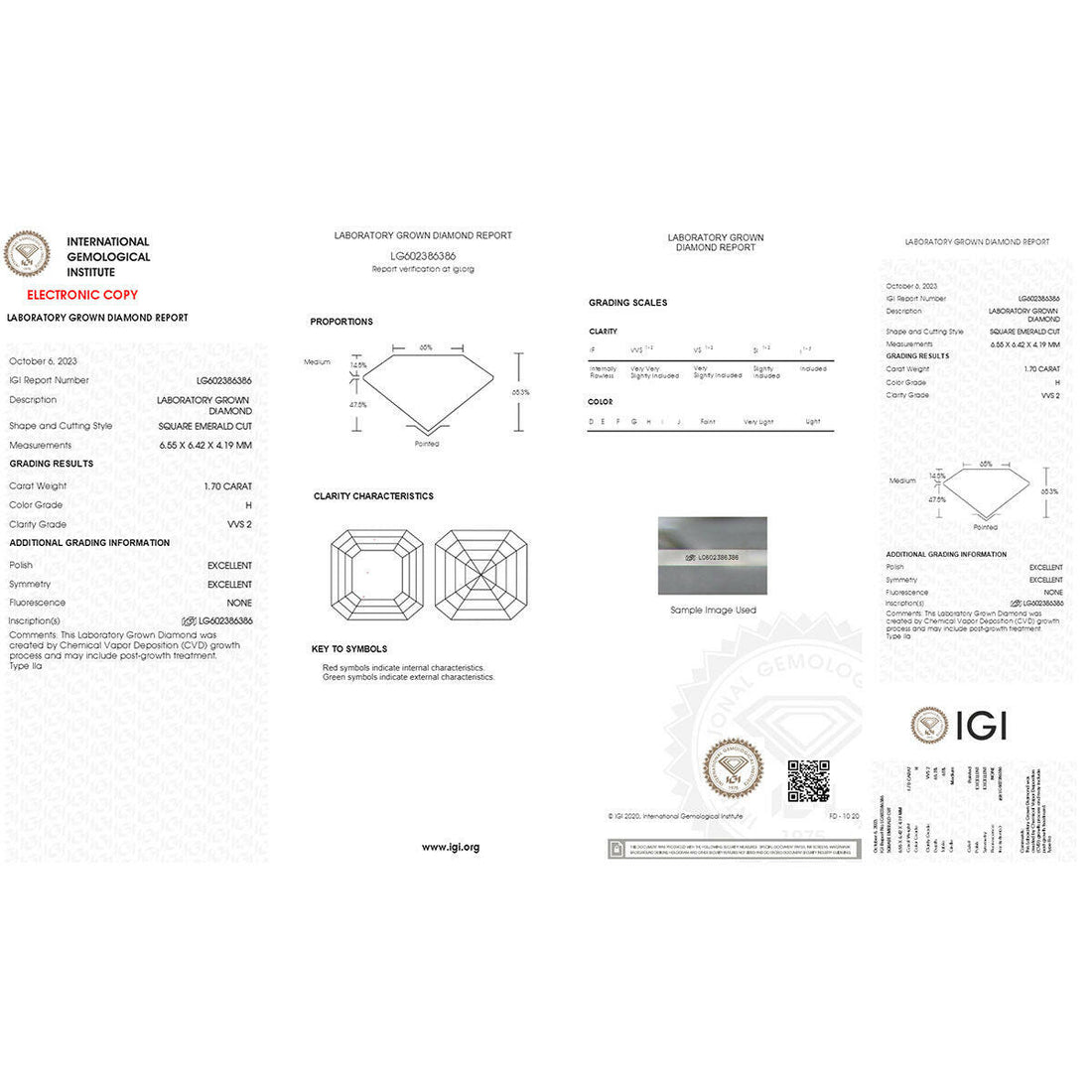 Captivating Elegance 1.70 carat Asscher Cut Lab Grown Diamond.