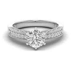 Captivating Grace: 1.14ct Round Lab Diamond Ring with 14k Gold