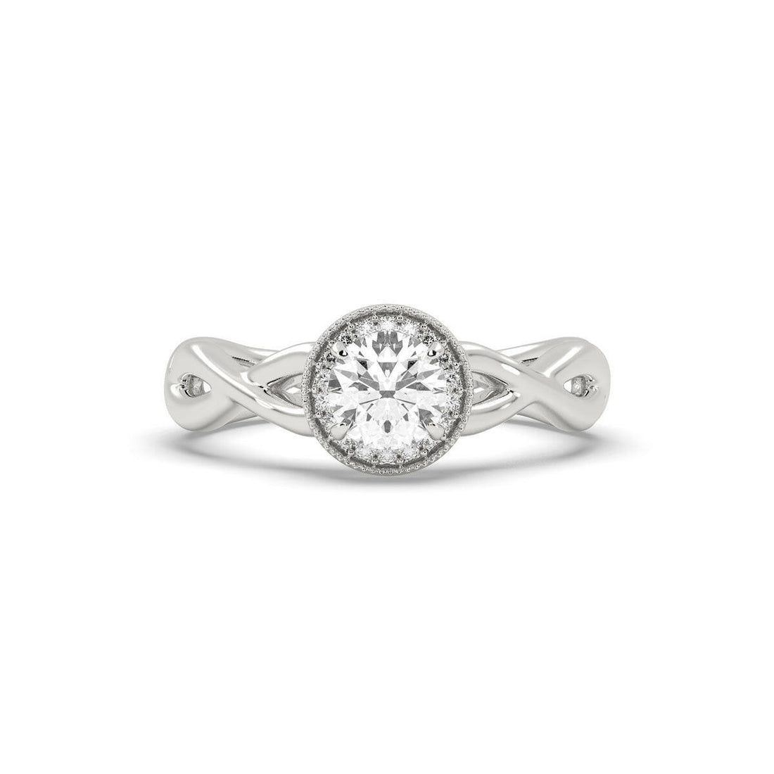 Dazzling 1.00ct Brilliant Round Shape Lab Grown Diamond Ring in White Gold.