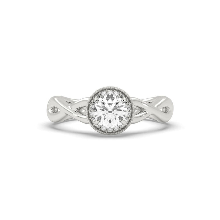 Dazzling 1.00ct Brilliant Round Shape Lab Grown Diamond Ring in White Gold.