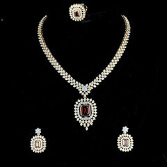 Dazzling Ethical Luxury: The 14K Gold Bridal Necklace Adorned with 20ct Lab-Grown Diamond