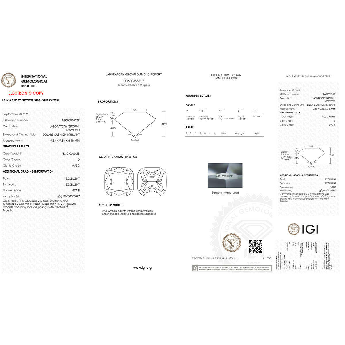 Discover the Allure of 5.32 carat Cushion Cut Lab Created Diamond.