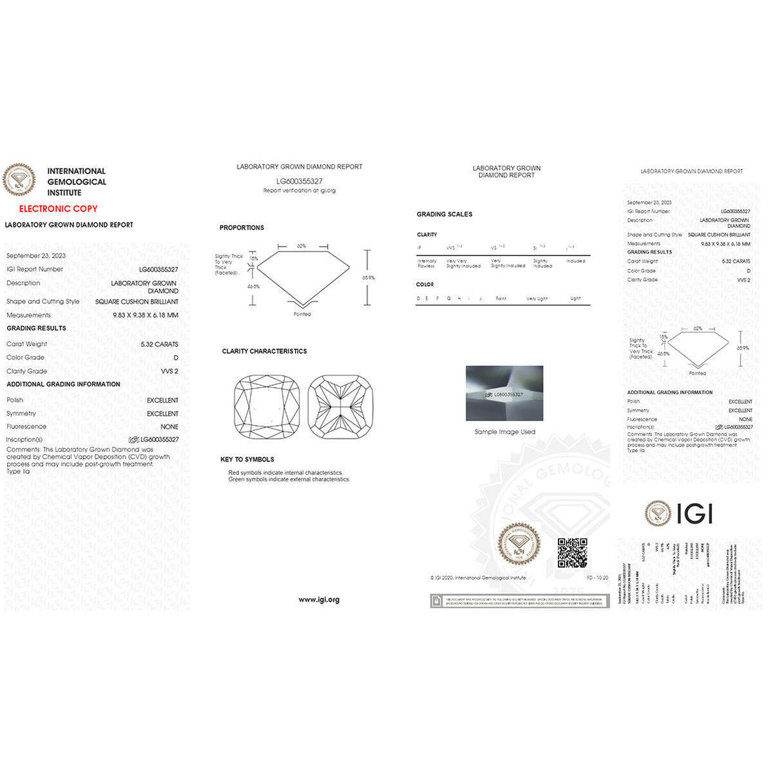 Discover the Allure of 5.32 carat Cushion Cut Lab Created Diamond.
