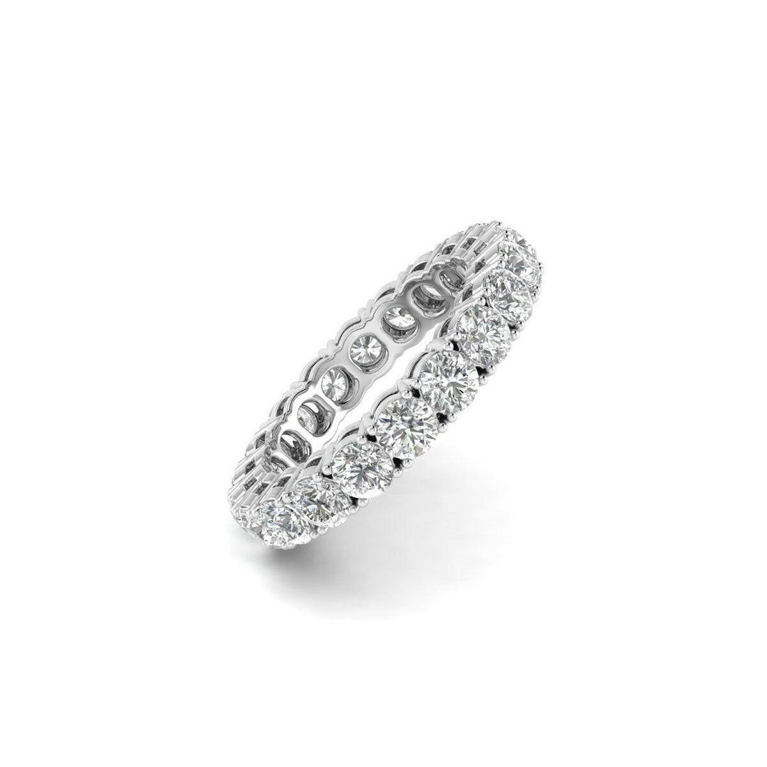 Discover the Beauty of 3.24ct Brilliant Round  Lab Grown Diamond Eternity band in 14K White Gold.