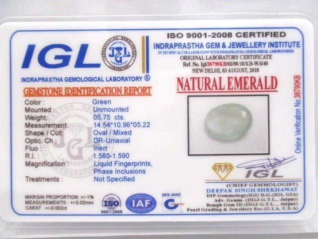 Discover the Potent Astrological Power of AA+ 5.75 CARAT 6.33  RATTI Zambian Panna: The Ultimate Gemstone for Prosperity.