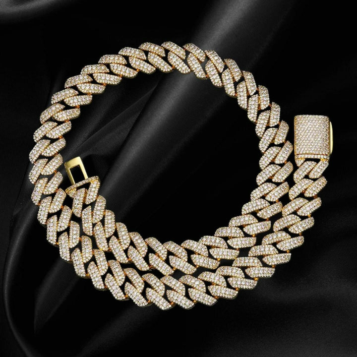 Elevate Your Style with a 14K Gold 20ct Lab-Grown Diamond Cuban Necklace.