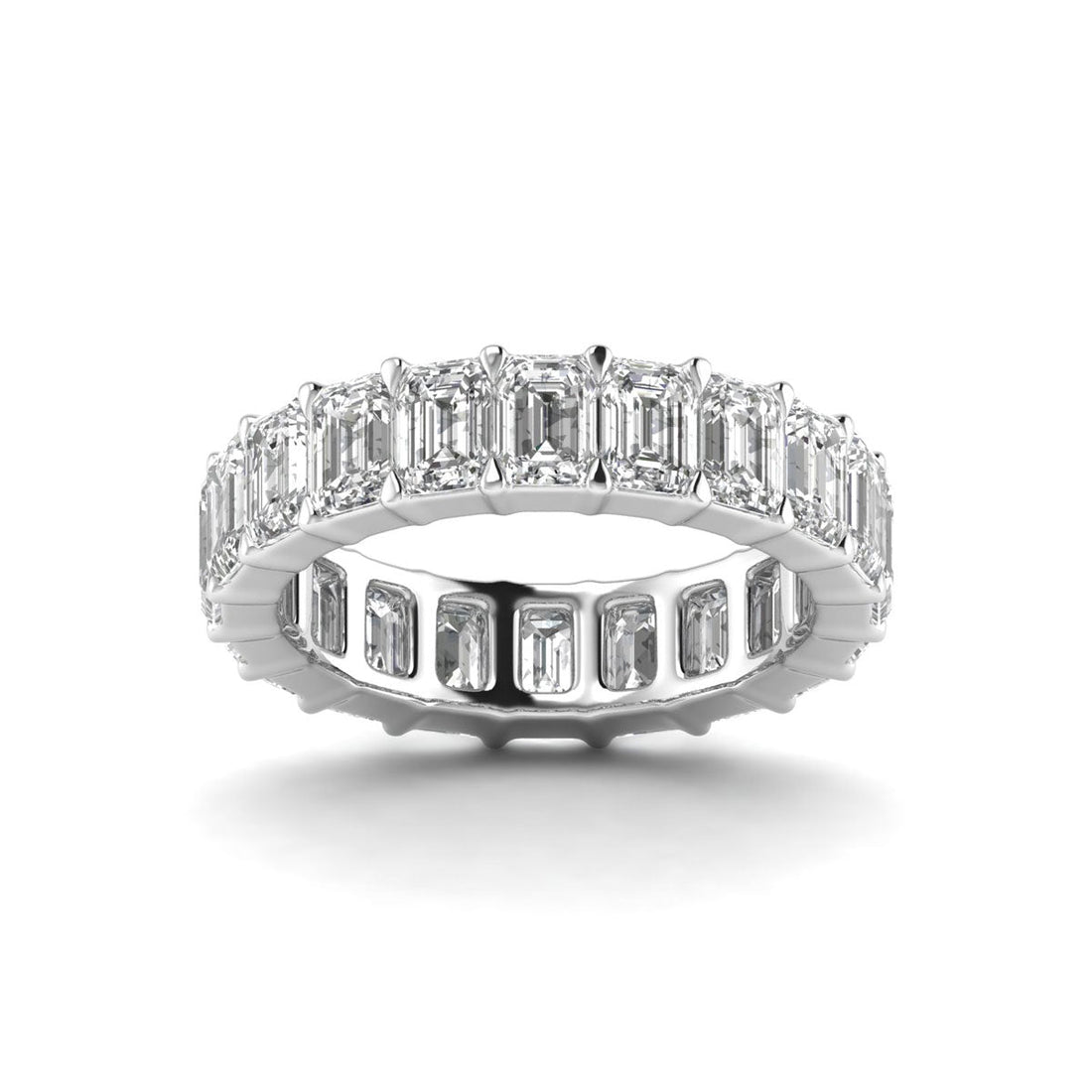 Emerald 4.00 carat Lab Grown Diamond Eternity Band in 14K White Gold.