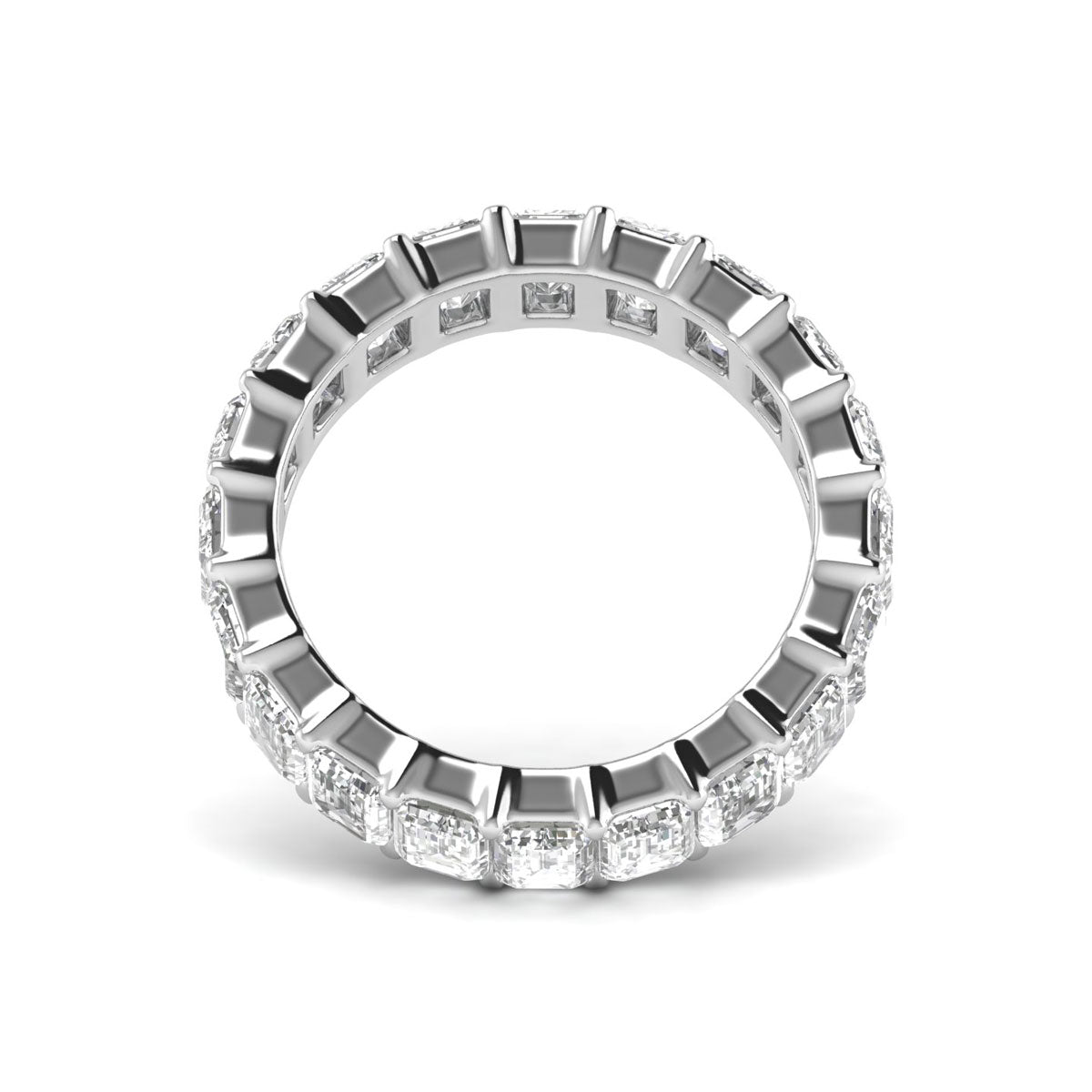 Emerald 4.00 carat Lab Grown Diamond Eternity Band in 14K White Gold.