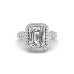 Emerald Cut 3.79ct Diamond Ring with White Gold Band