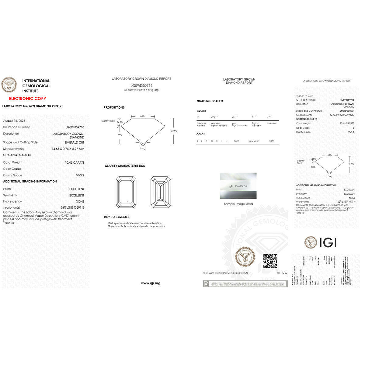 Emerald Shaped 10.46 carat Lab Grown Diamond for a Luxurious Look.