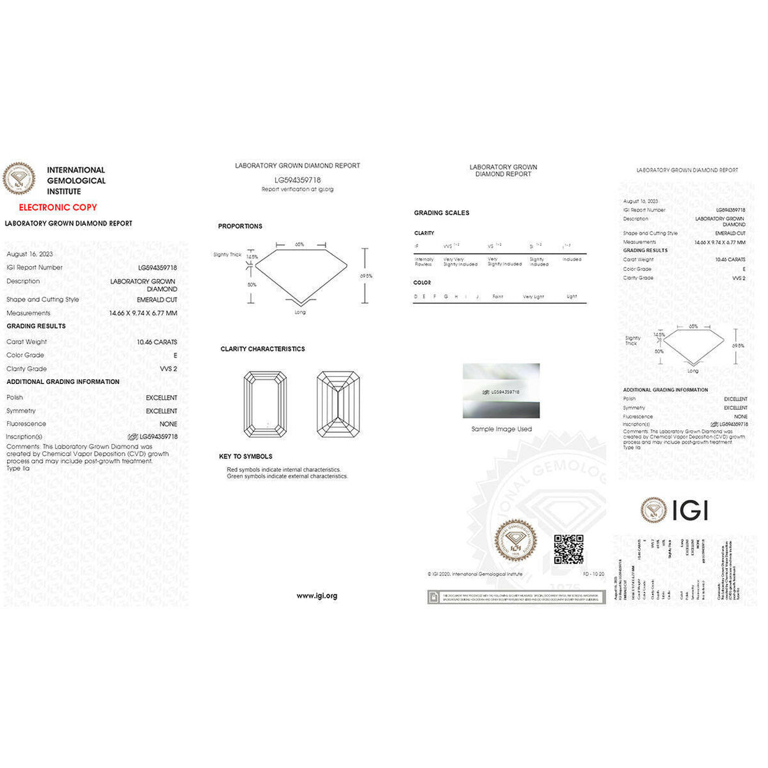 Emerald Shaped 10.46 carat Lab Grown Diamond for a Luxurious Look.