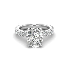 Eternal Beauty 14k White Gold 2.50ct Oval Lab-Grown Diamond Ring
