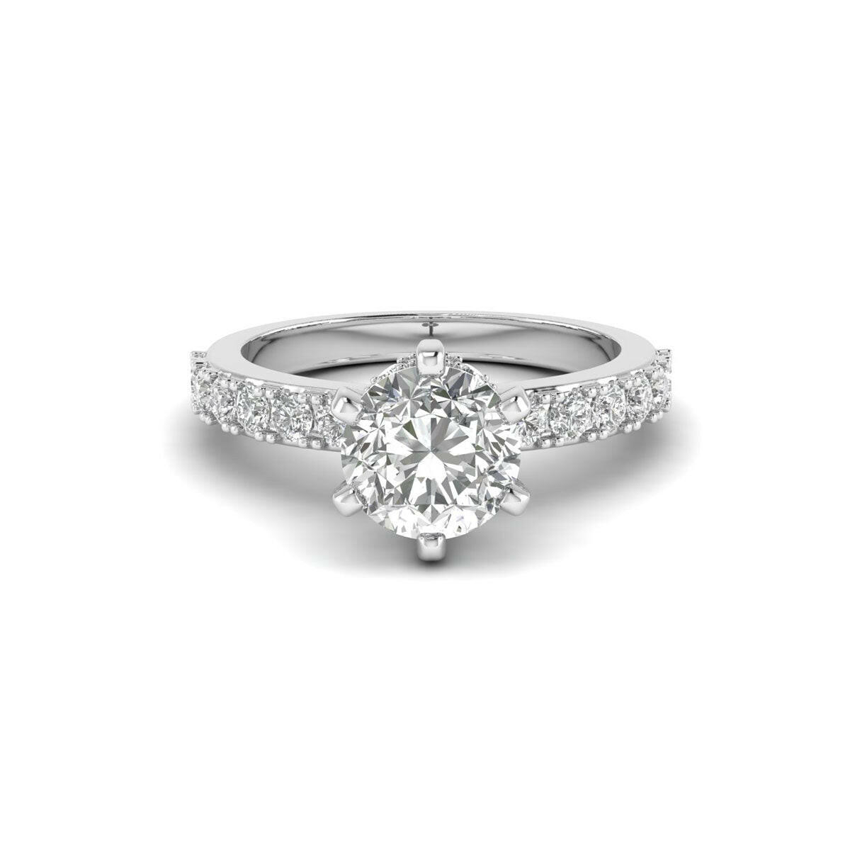 Eternal Brilliance 14K White Gold 1.00 Carat Lab-Grown Diamond Ring.