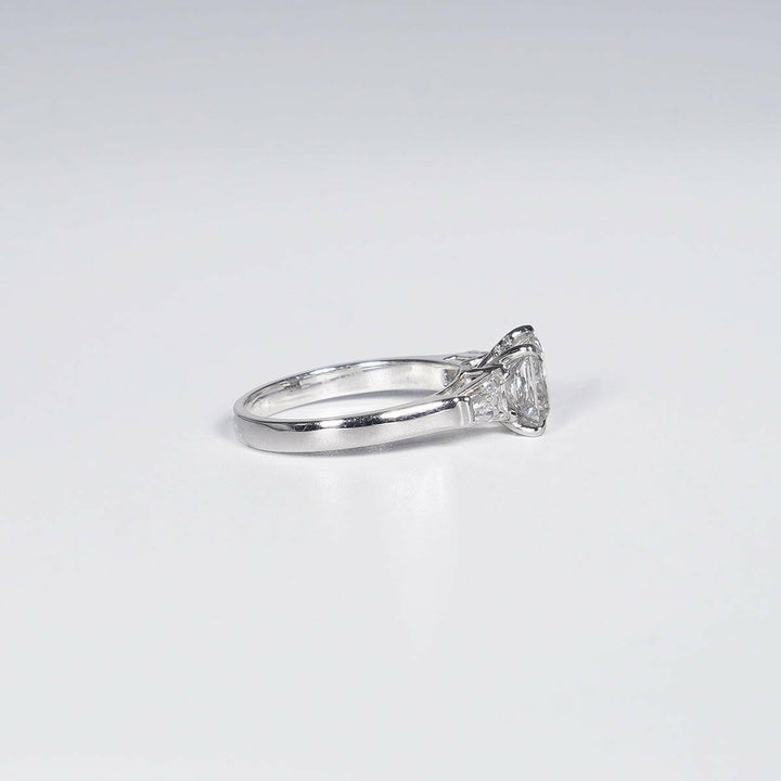Eternal Royalty 2.31ct Princess and Tapered Baguette Shape Lab Grown Diamond Ring in 14k White Gold.