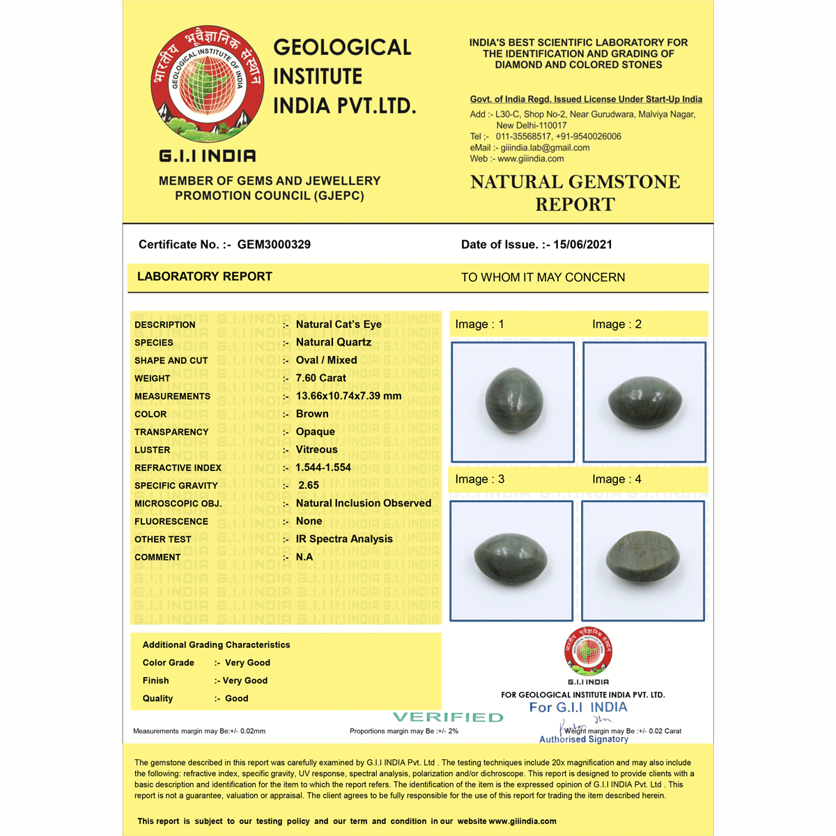 Ethereal Elegance: Embrace the Enchanting Aura of the 7.60ct Natural Cat's Eye Gemstone.