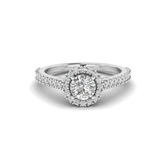 Ethical Luxury 14k White Gold with 0.66ct Round Lab-Created Diamond Ring
