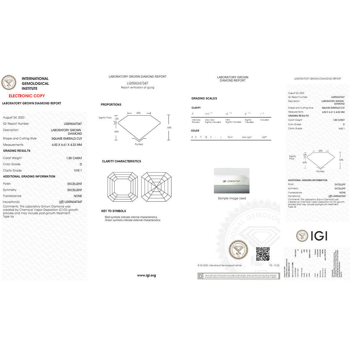 Exploring the Gorgeous 1.88 carat Asscher Cut Lab Grown Diamond.