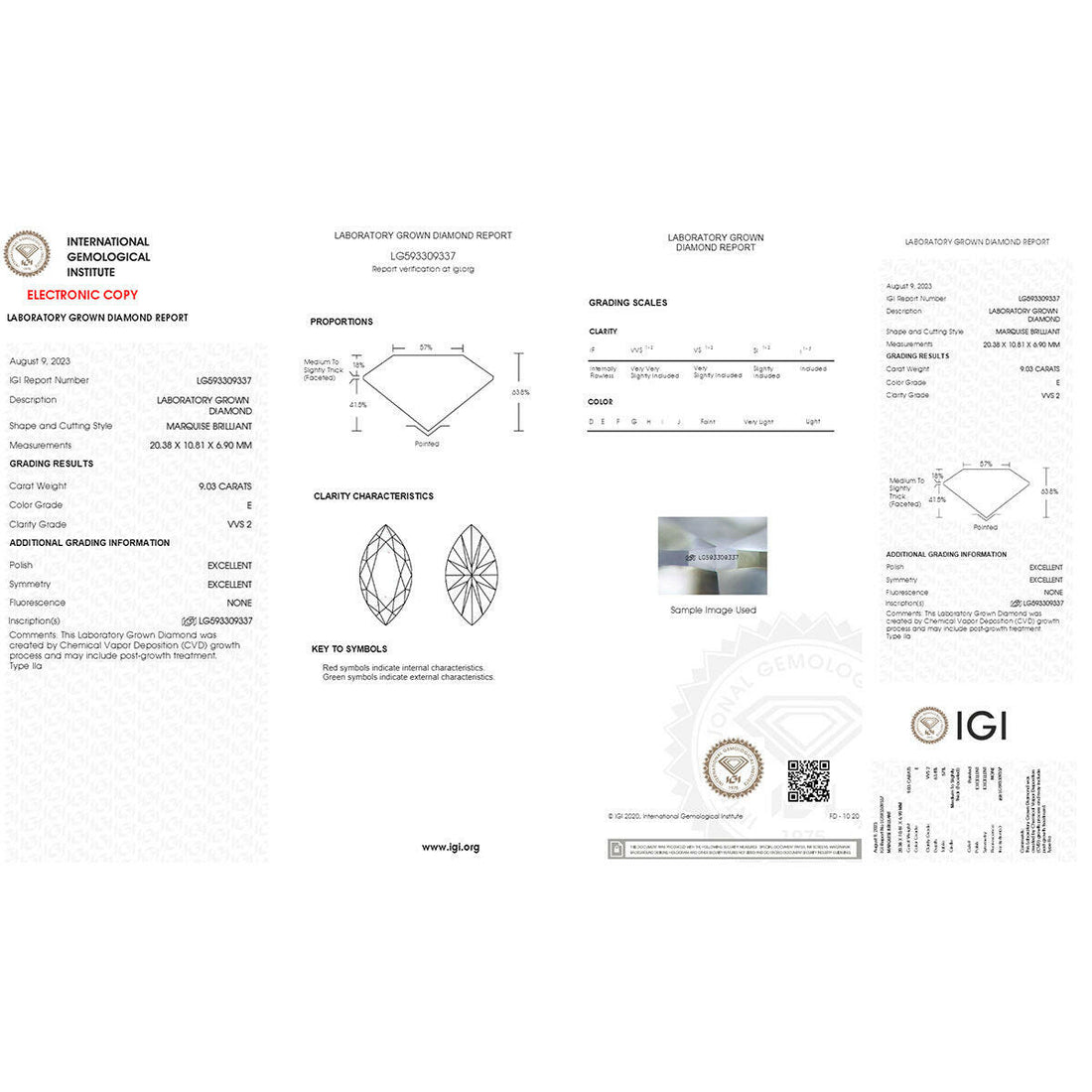 Graceful Curves 9.03 carat Marquise Shape Lab Grown Diamond.