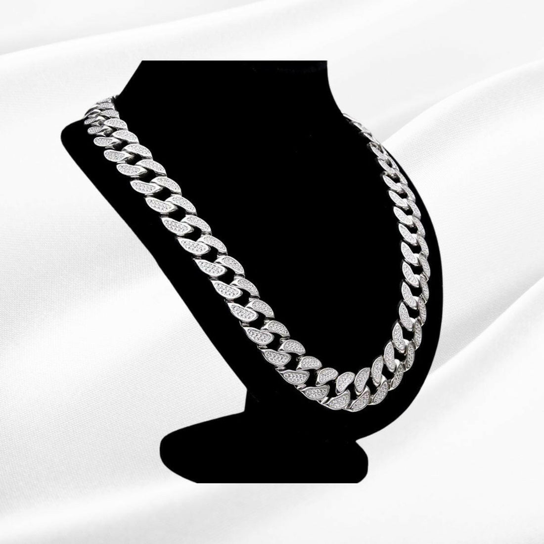 Make a Statement with 14K Gold 15ct Lab-Grown Diamond Cuban Necklace.