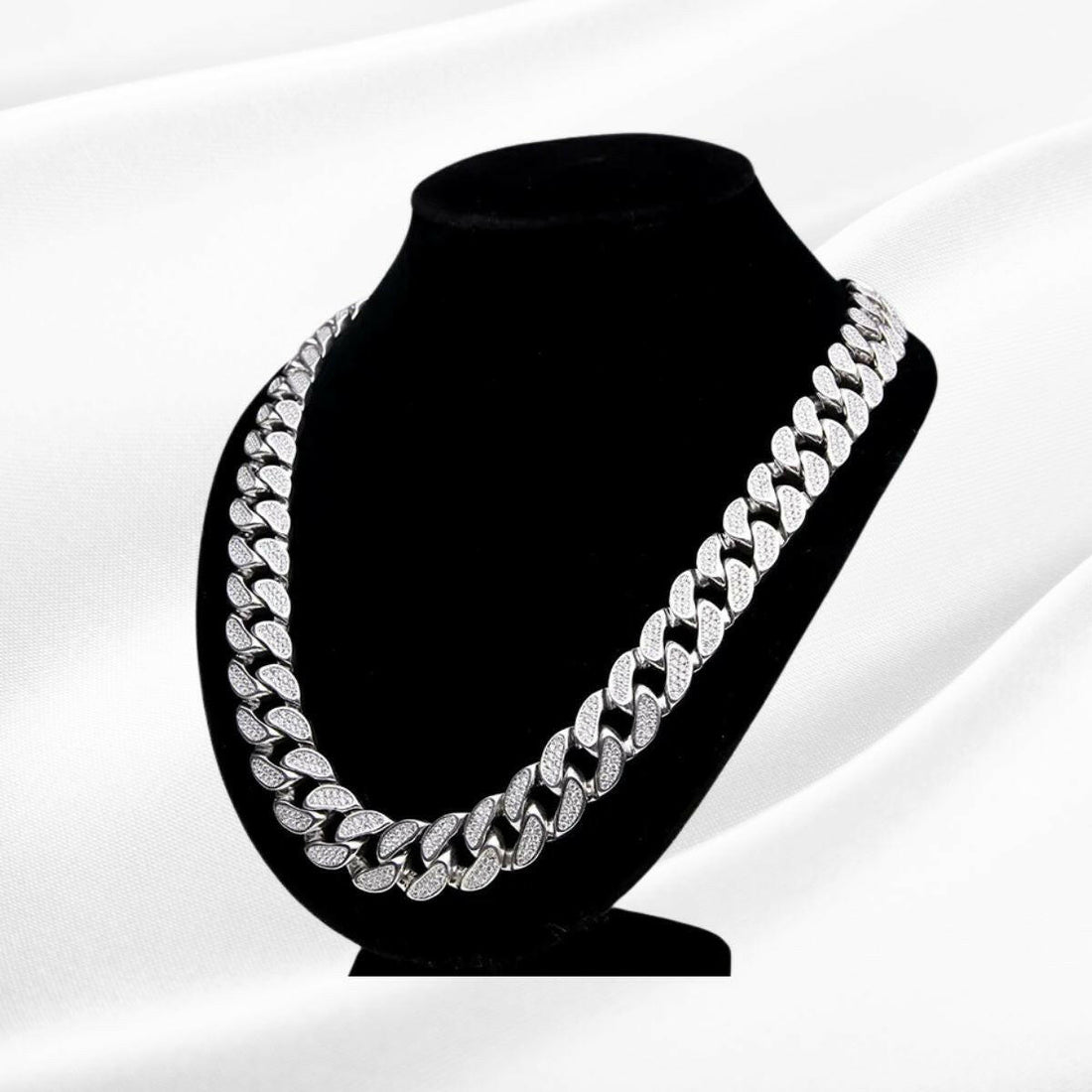 Make a Statement with 14K Gold 15ct Lab-Grown Diamond Cuban Necklace.